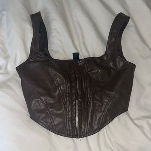 Windsor leather brown corset top